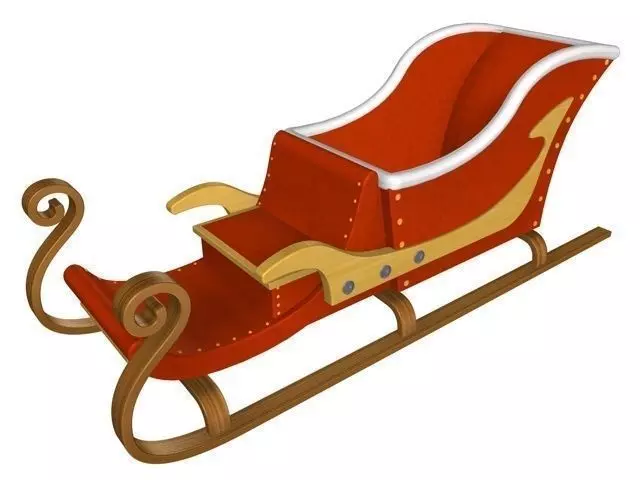 sleigh 2 3D Model santa claus 3D model_0