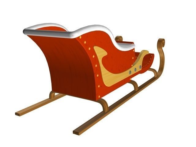 sleigh 2 3D Model santa claus 3D model_2