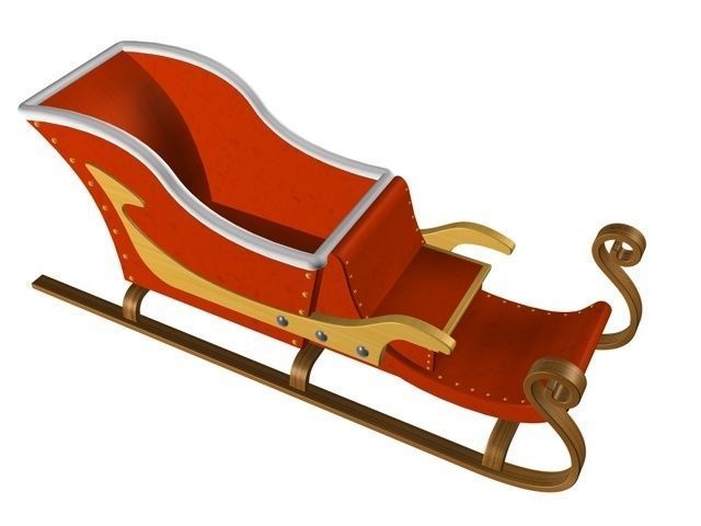 sleigh 2 3D Model santa claus 3D model_1