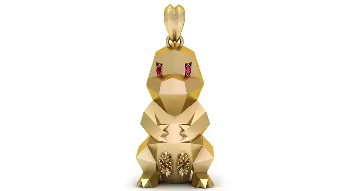 Polygonal Rabbit Pendant 3D Printable Model