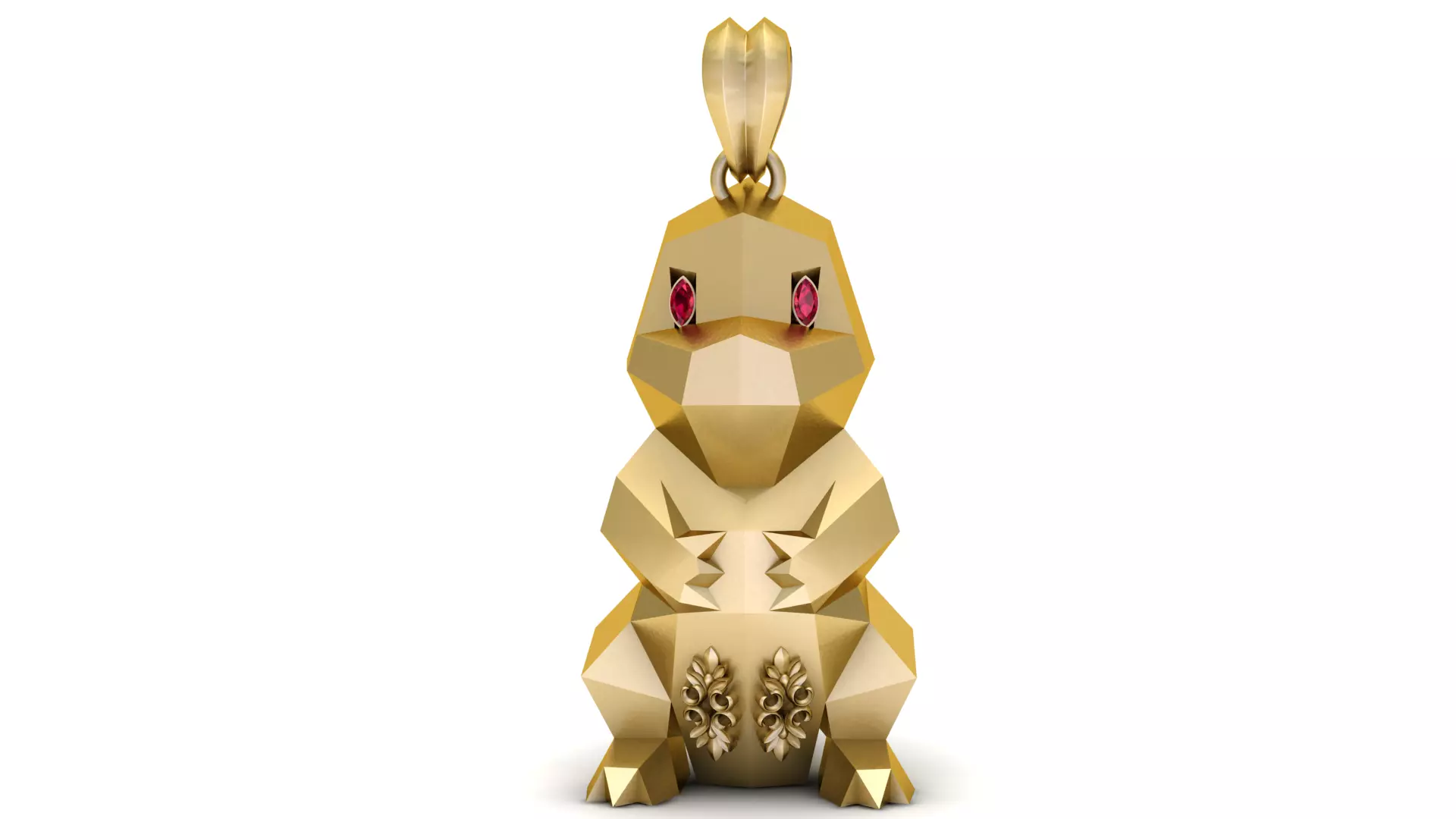 Polygonal Rabbit Pendant 3D Printable Model 3D print model