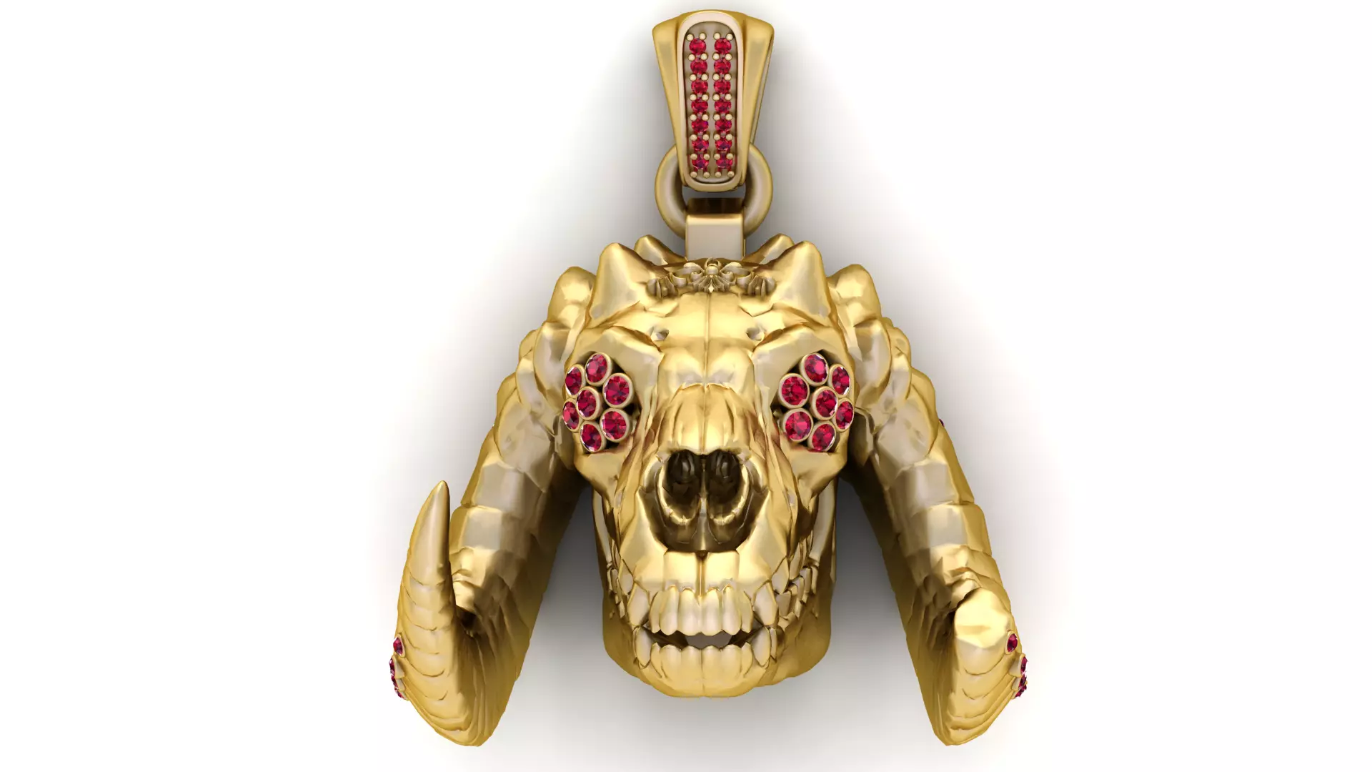 Skull and Horns Pendant 3D Printable Model 3D print model