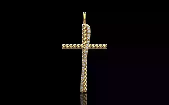 rope cross with gems model 1465