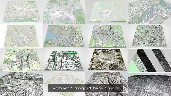  A collection of 10 cityscapes of Germany