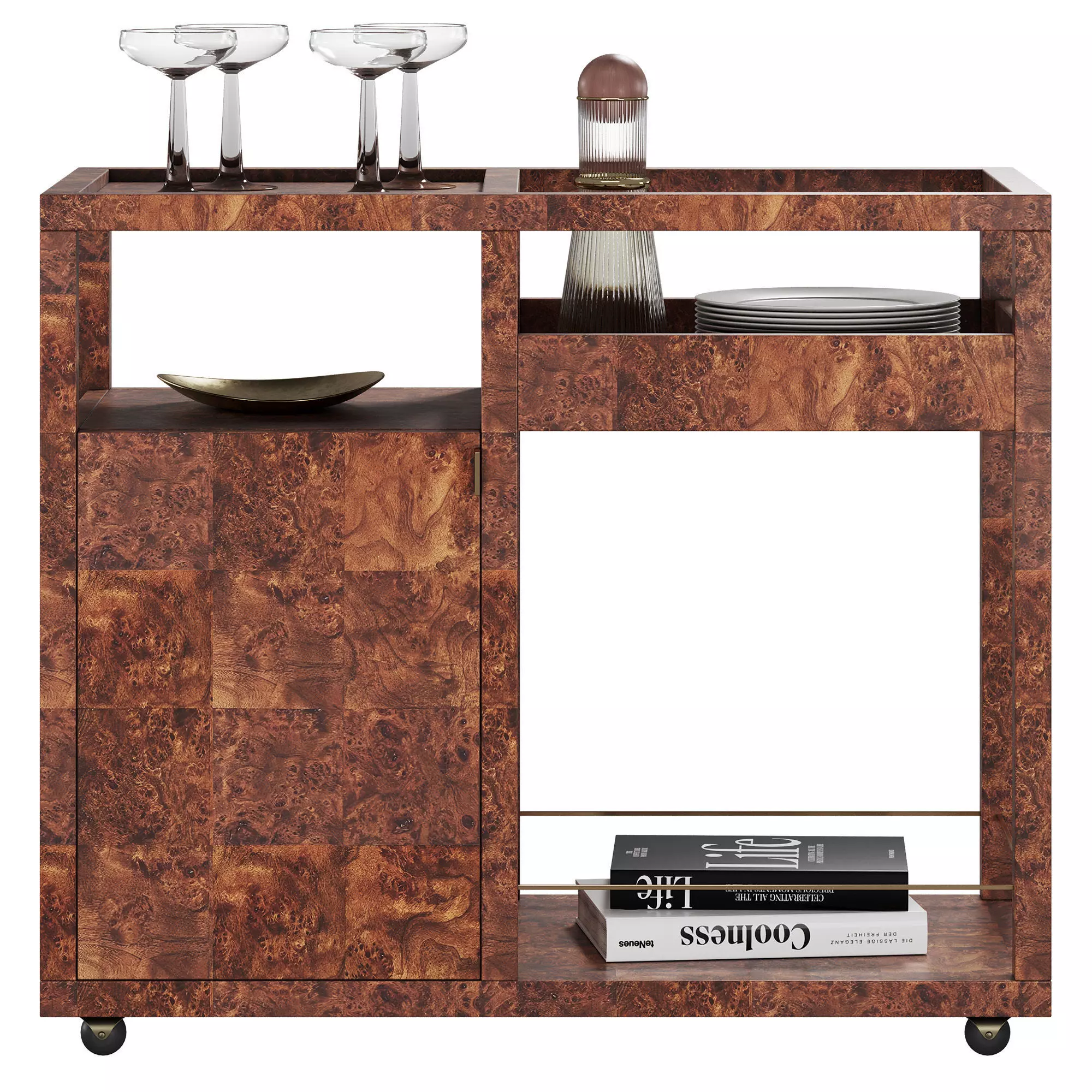 Saige Burl Bar Cart by West Elm 3D model