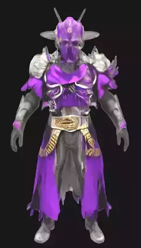 Dark Mystic Warrior High-Detail 3D Character