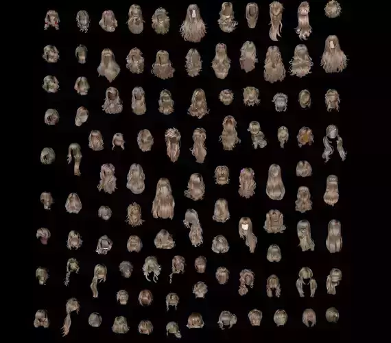 Many hair hairstyle wig realistic