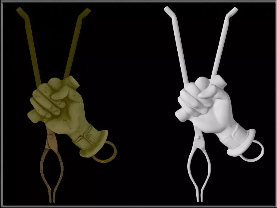 Victorian Brass Skirt Lifter Low-poly 3D model