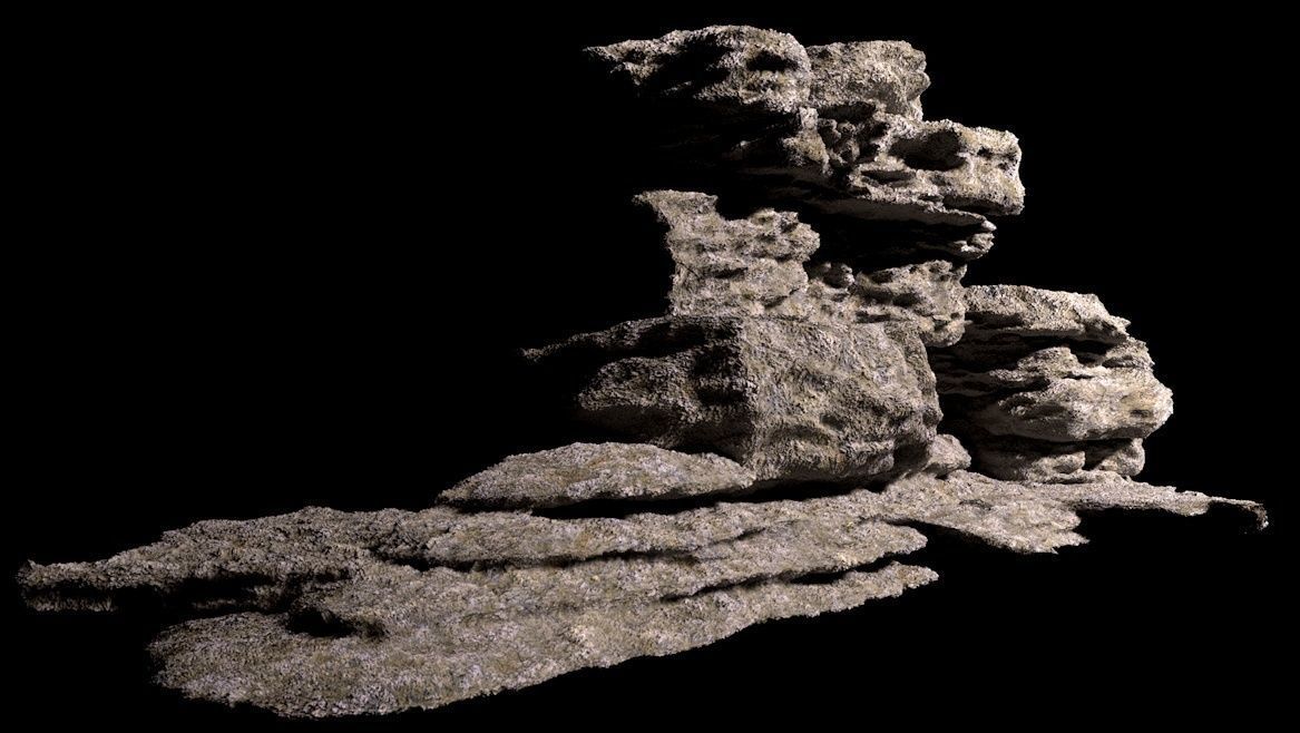BoulderStone rock formation Free low-poly 3D model_1