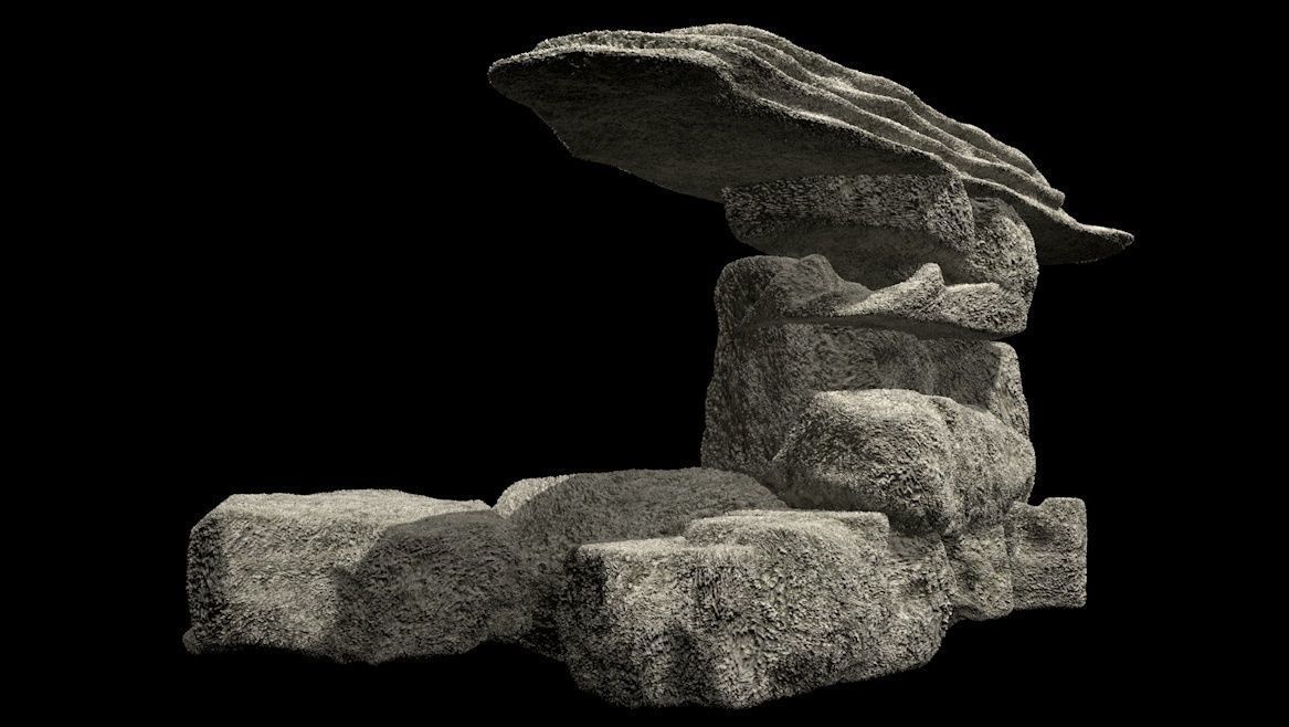 BoulderStone rock formation Free low-poly 3D model_14