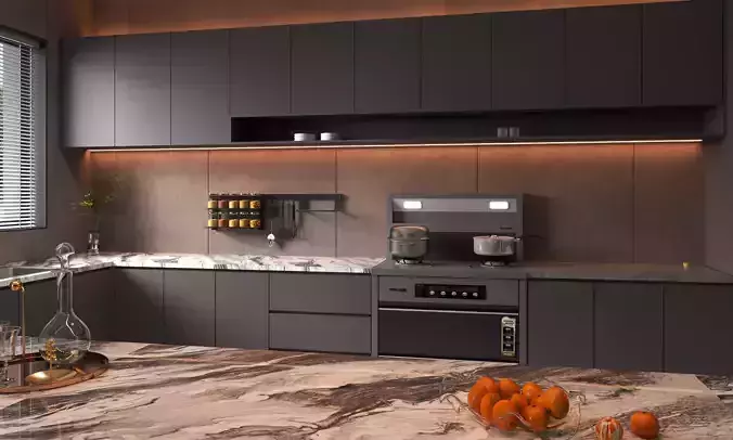 Kitchen interior 02 3D model 5