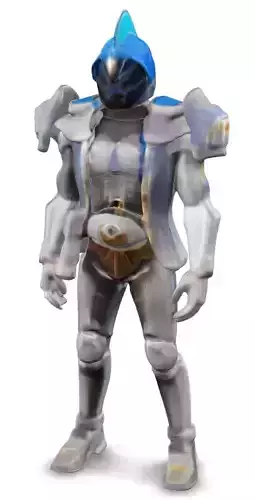 Futuristic Hooded Warrior High-Tech Armor 3D Model