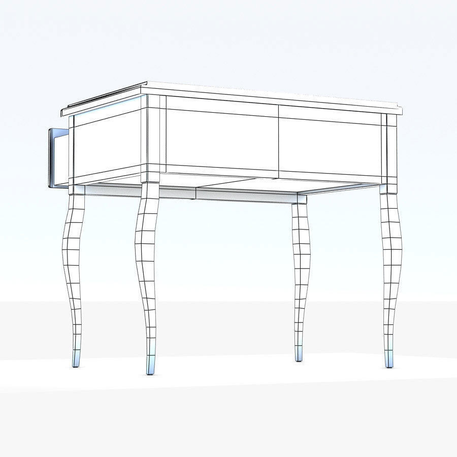 Bedside table with drawers Low-poly 3D model_5