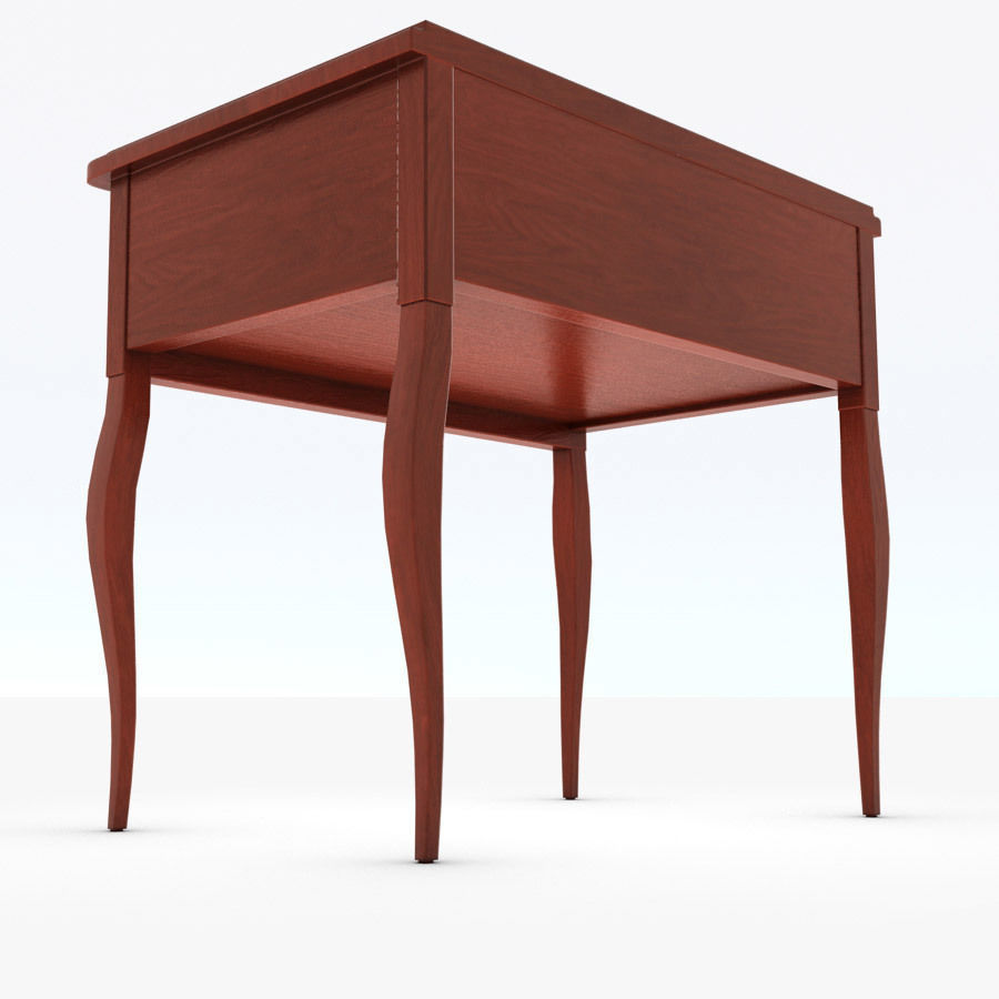 Bedside table with drawers Low-poly 3D model_2