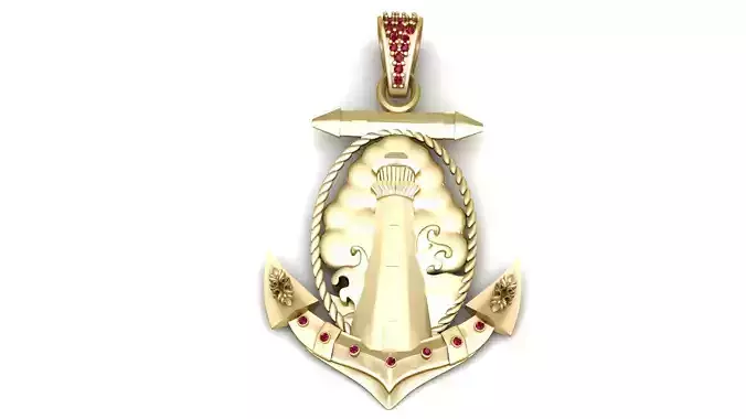 Lighthouse Anchor Pendant 3D Printable Model