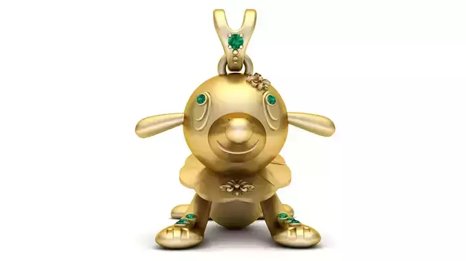 Whimsical Puppy Pendant 3D Printable Model