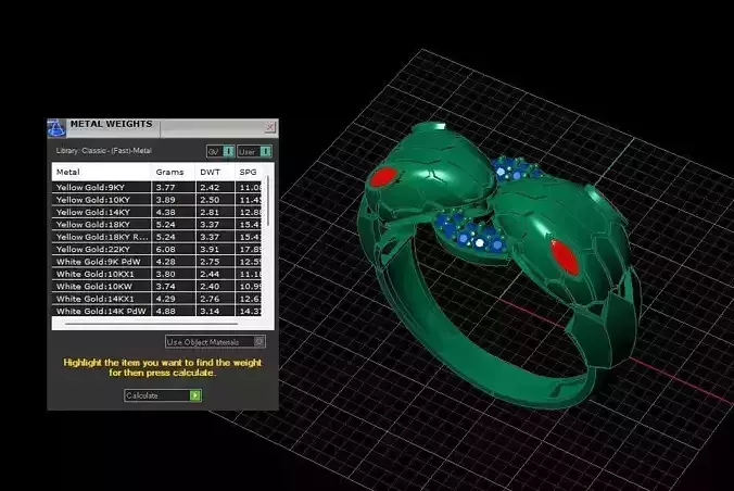 Serpenti diamond snake ring 3D print model