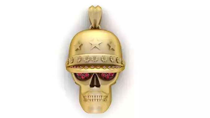  Military Skull Helmet Pendant 3D Printable Model