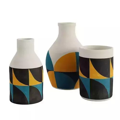 Ceramic vase geometric patterns