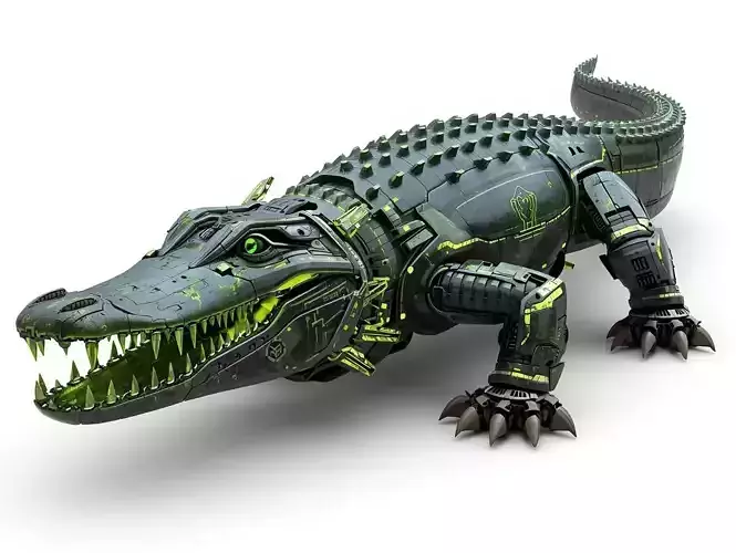 Sci-Fi Robot Stealth Crocodile 3D Model