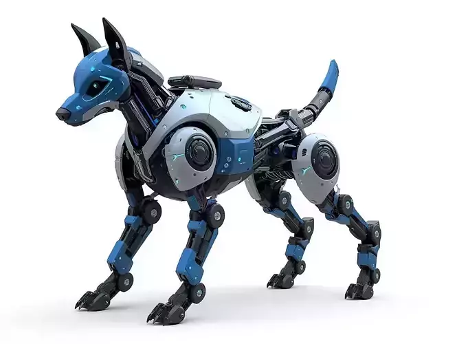Sci-Fi Robot Companion Dog 3D Model