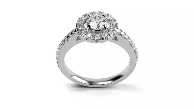 Classic Halo Diamond Engagement Ring