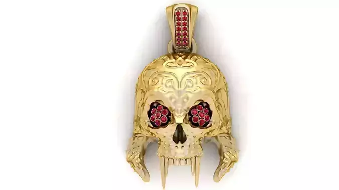 Gothic Skull Pendant 3D Printable Model