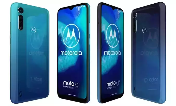 Motorola Moto G8 Arctic Blue And Royal Blue High Poly