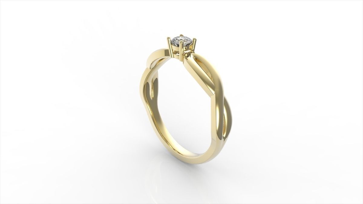 Diamond Accent Twine Promise Ring  3D print model_6
