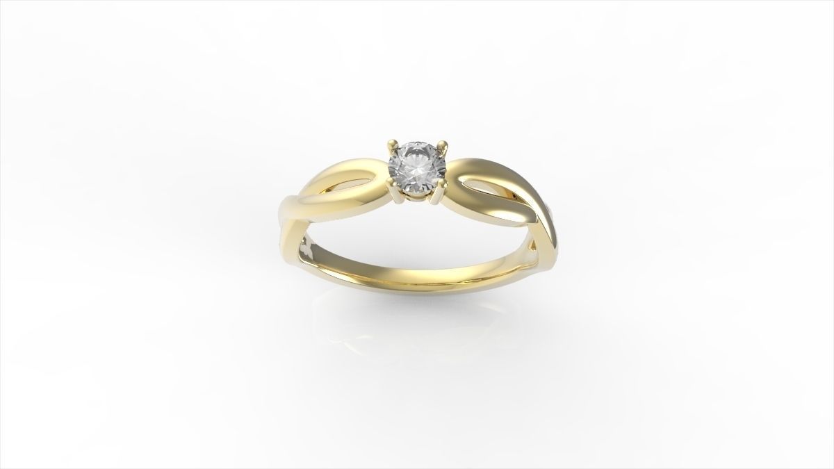 Diamond Accent Twine Promise Ring  3D print model_4