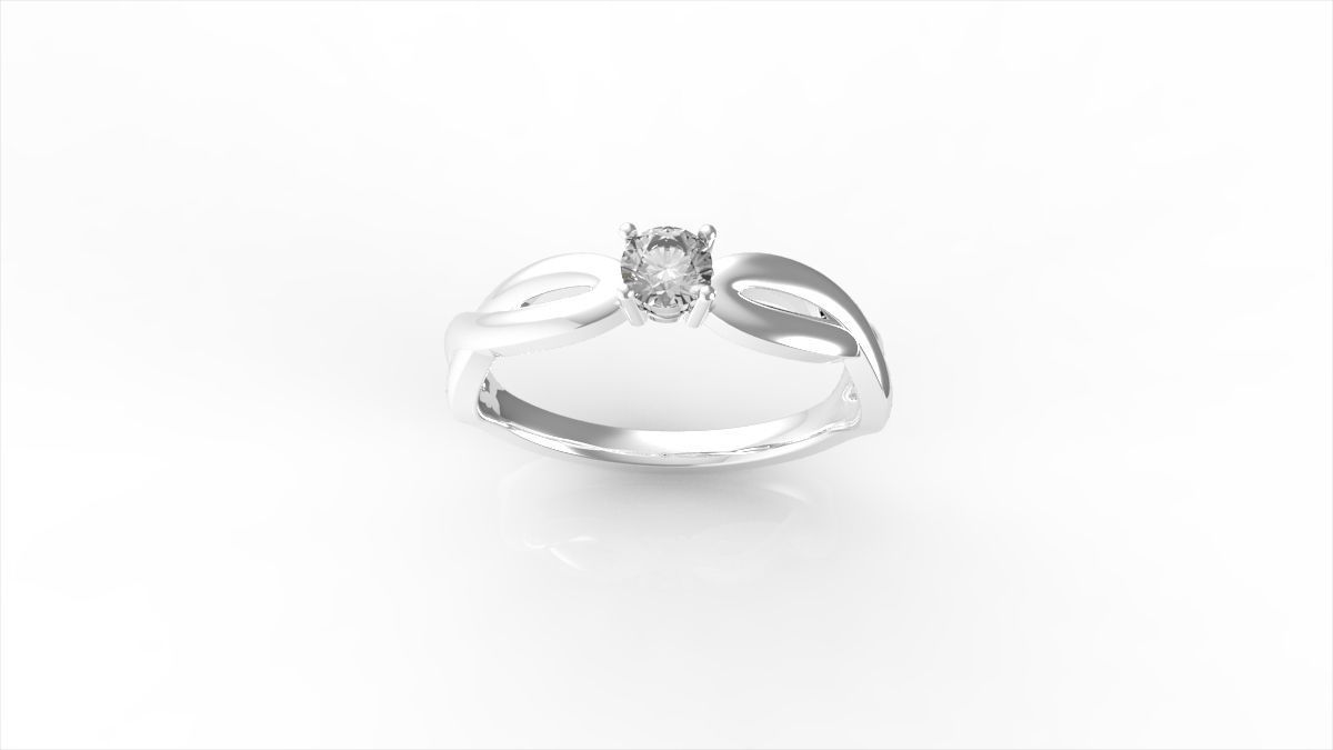 Diamond Accent Twine Promise Ring  3D print model_2