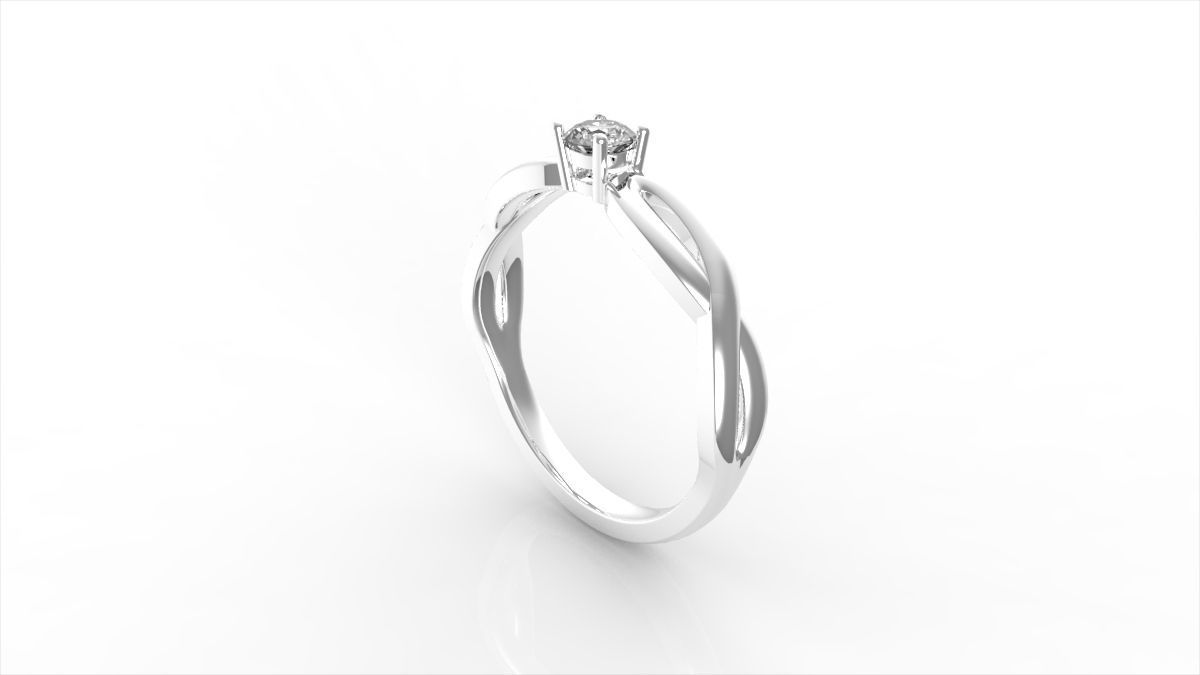 Diamond Accent Twine Promise Ring  3D print model_7