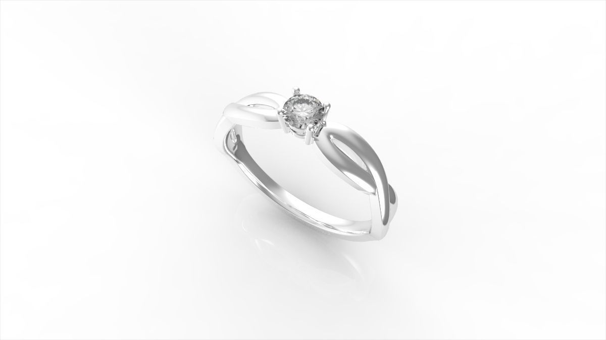 Diamond Accent Twine Promise Ring  3D print model_1