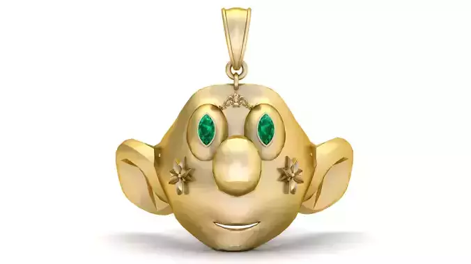  Playful Elf Face Pendant 3D Printable Model
