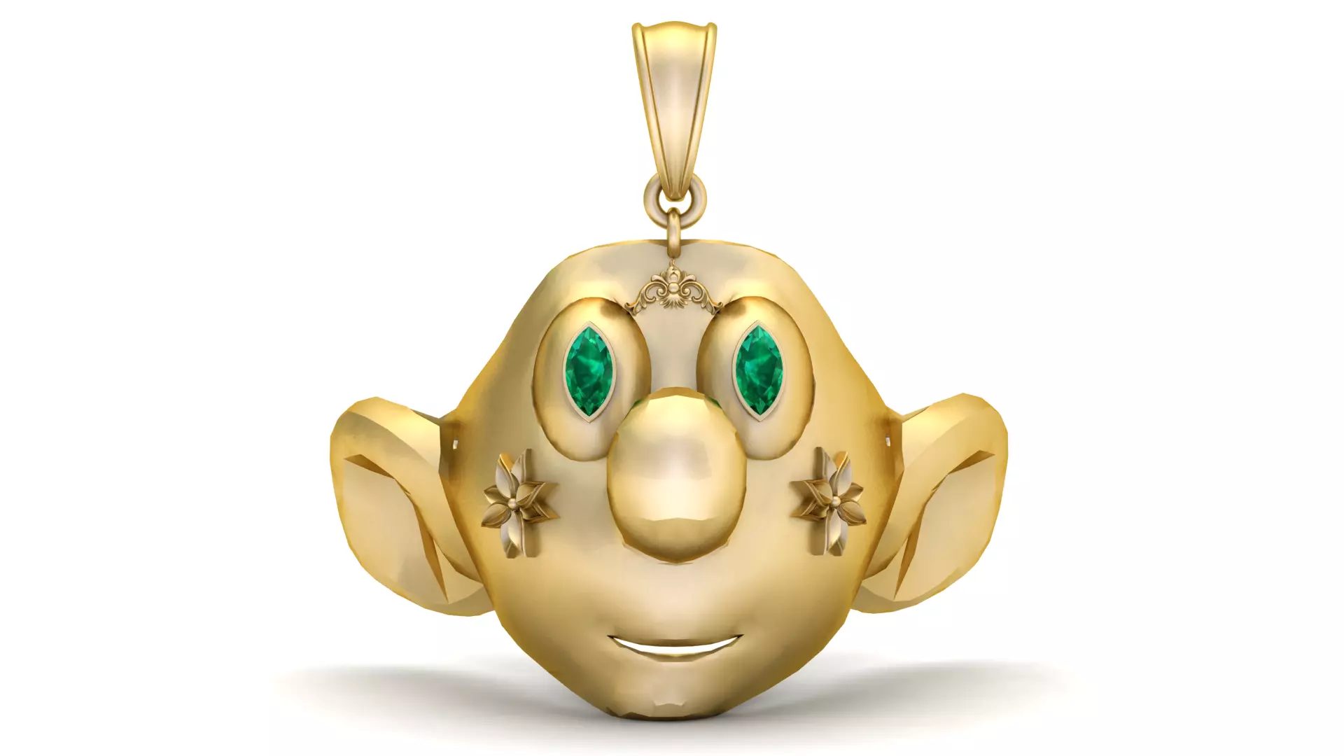 Playful Elf Face Pendant 3D Printable Model 3D print model