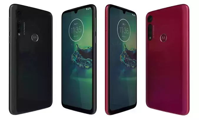 Motorola Moto G8 Play Black And Red High Poly