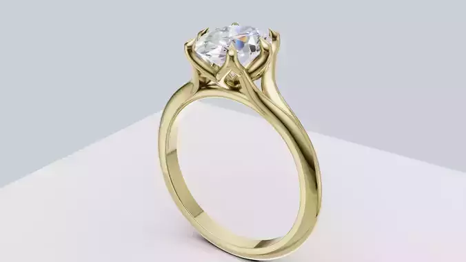 Engagement ring tulip prongs