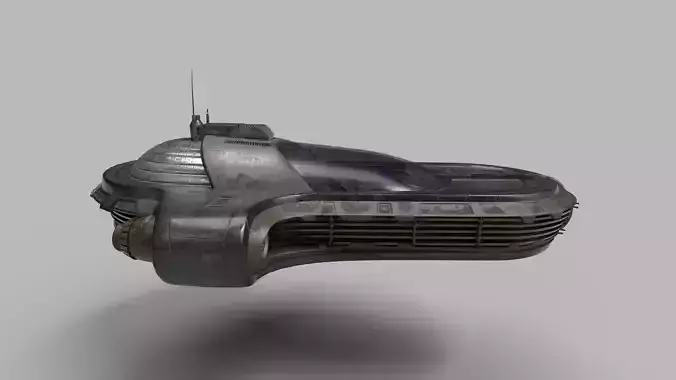 3D Weathered Landspeeder Hovercraft Vehicle