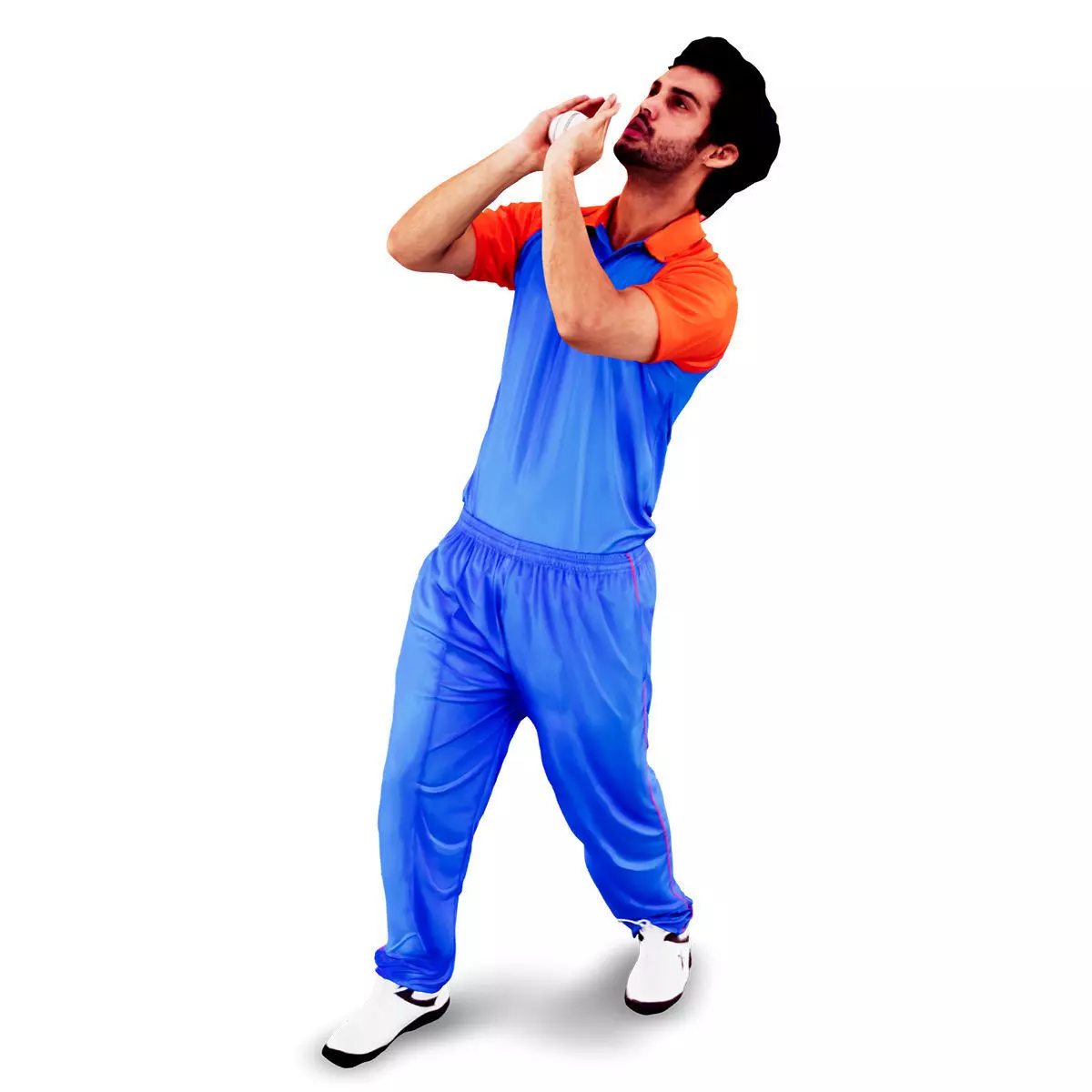 Cricket Fielder 3D scanned Model taking a Catch 3D model