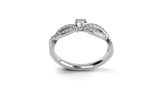 Diamond Accent Twine Promise Ring with small stones 