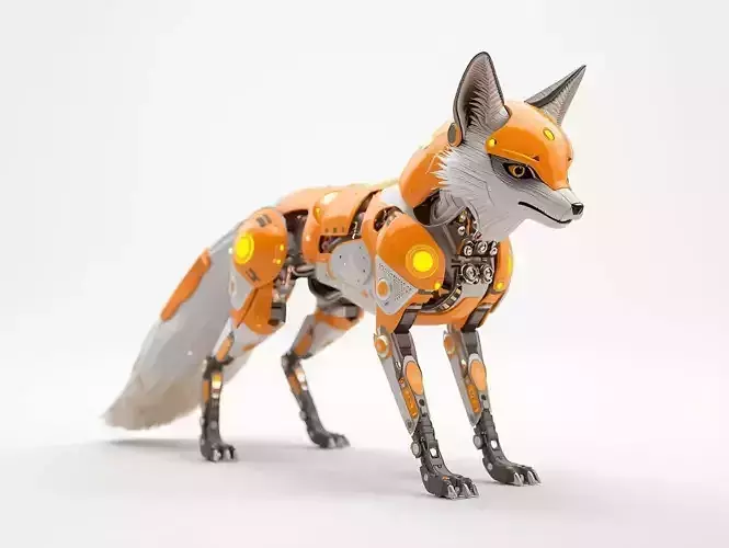 Sci-Fi Robot Aerodynamic Fox 3D Model