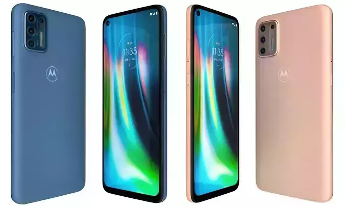 Motorola Moto G9 Plus Blue And Copper High Poly