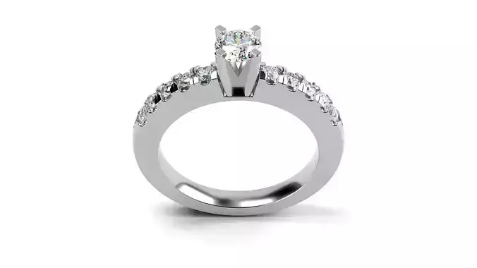 Riviera Pave Diamond Engagement Ring