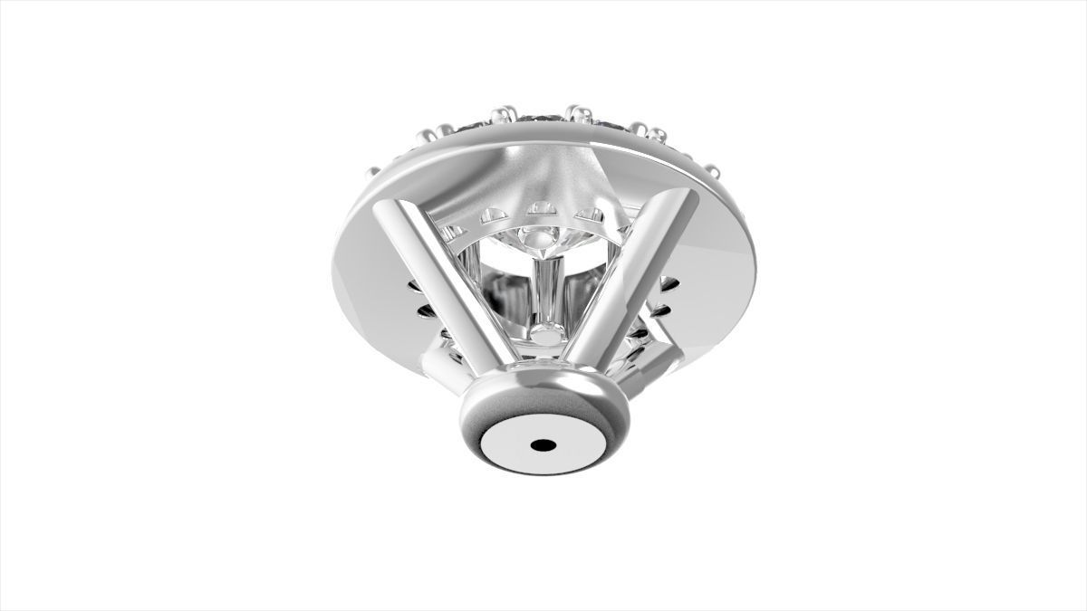 Rollover Halo Diamond Earrings 3D print model_1