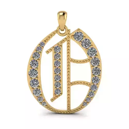 Diamond Olde English Pendant Letter O