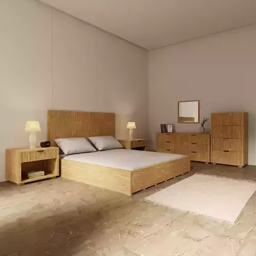 Bedroom Set - Solid Oak Light