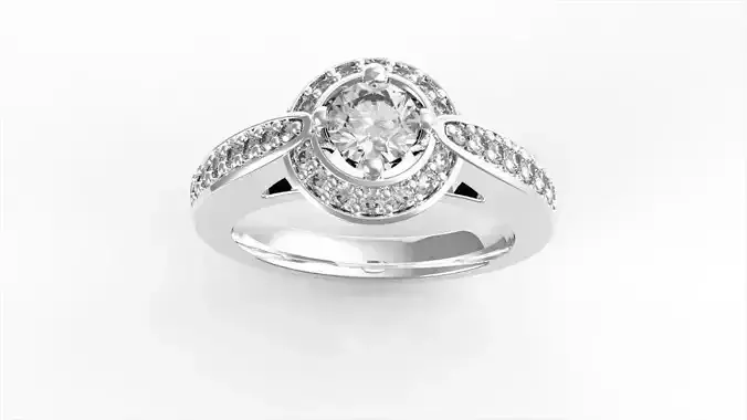 Trevi Halo Diamond Engagement Ring