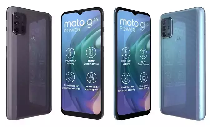 Motorola Moto G10 Power Aurora Grey And Breeze Blue High Poly