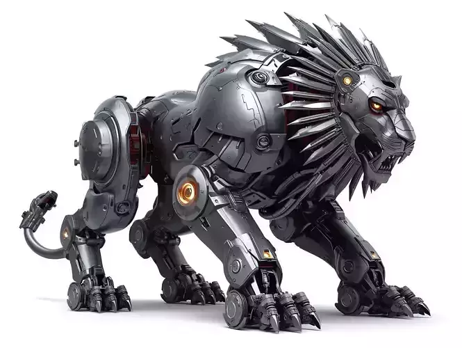 Sci-Fi Robot Assault Lion 3D Model