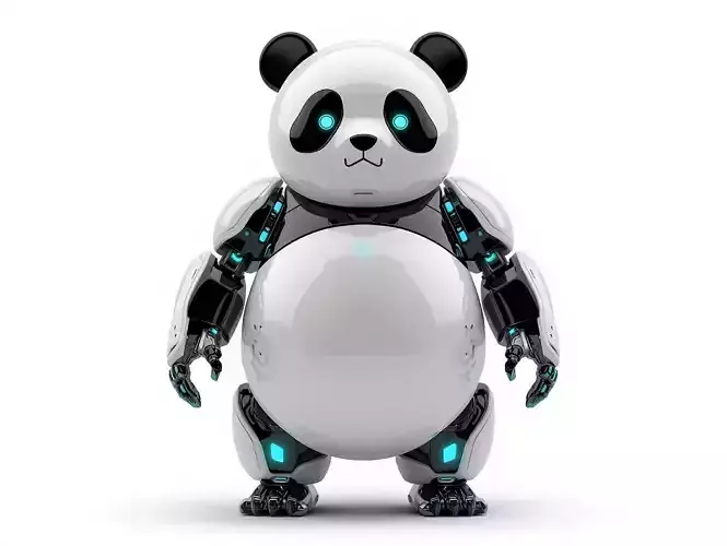 Sci-Fi Robot Companion Panda 3D Model